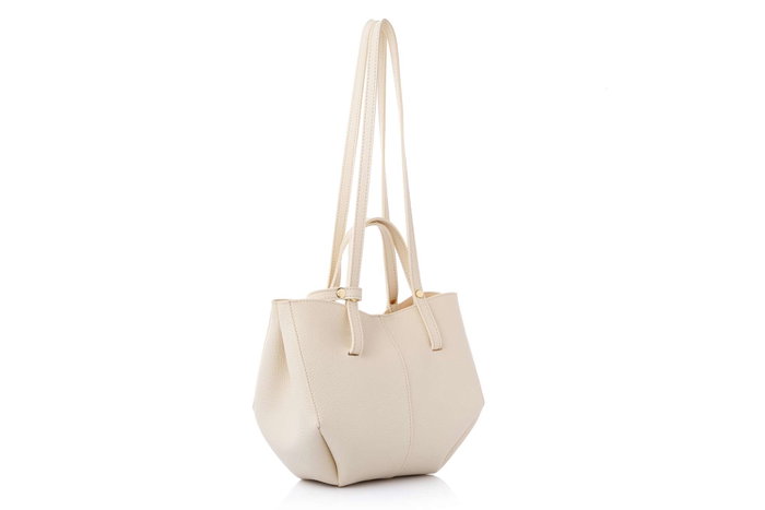 Lucky Bees 1274 Bolso de Hombro Crema, 100% Cuero de Polivinilo, 28x13x22 cm
